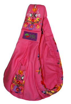 Baba Sling Baby Carrier Embroidery Pink Mexican Embroidered