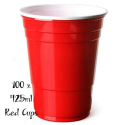 American Red Party Cups USA x 100 425ml Certified Beer Pong
