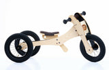 Trybike 4 in 1 Wooden Tricycle Balance Bike Brown Saddle Seat Chin Protector