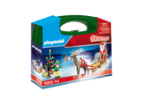 New Playmobil Christmas Carry Case Santa Sleigh Reindeer Elf Xmas Playset 70312