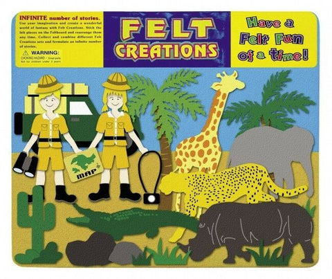 Felt Creations Safari African Animal Explorer Scene Puzzle Felt Board