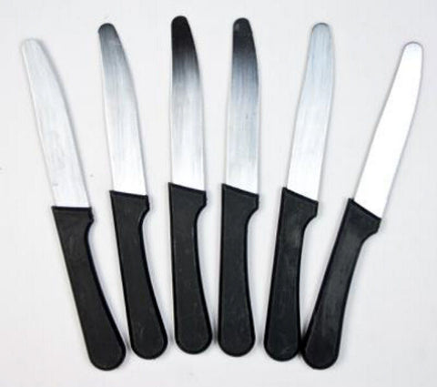 Set of 6 Stainless Steel Steak Knives Round Tip