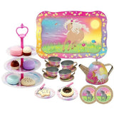 NEW Pink Poppy Horse Meadow Tin Play High Tea Set Incl Cakes, Utensils, Stand