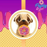Keel Toys Pugsley to Go Pug Soft Stuffed Toy Dog Burger Donut Popcorn 20cm