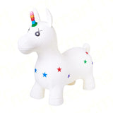 Happy Hopperz Rainbow White Unicorn Inflatable Hopper Bouncer Toy