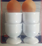 Set 4 Plastic White Egg Cups