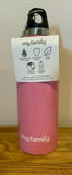 NEW My Family Double Walled Insulated Stainless Steel Drink Bottle Pink 500ml