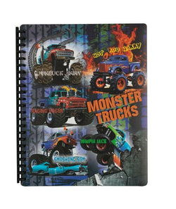 NEW Spencil A4 School Display Book Folder 20 Plastic Pockets Monster Trucks