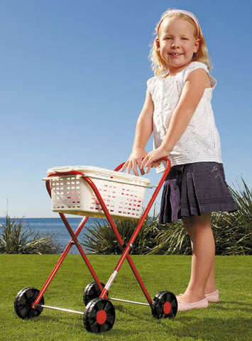 NEW Orbit Pegs N Play Childrens Galvanised Metal Clothes Trolley & Basket