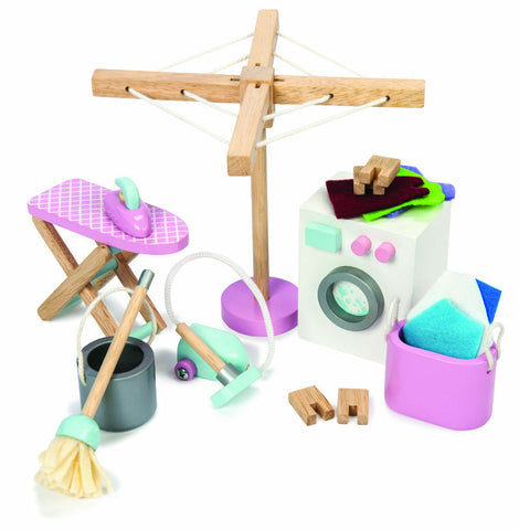New Le Toy Van Daisylane Rosebud Laundry Room Furniture Set Wooden Toy