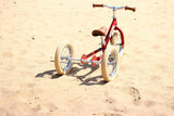Trybike 2 in 1 Steel Tricycle Balance Bike Red Vintage Chrome Parts Cream Tyres