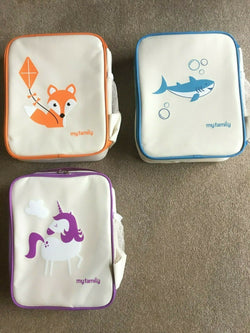 NEW My Family Kids Fridge to Go Insulated Cooler Lunch Bag Foxy Shark or Unicorn