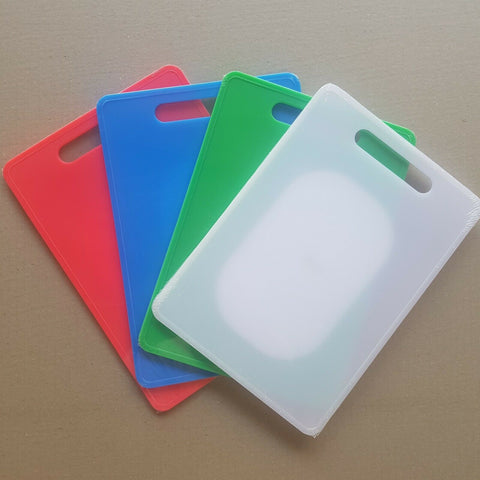 PE Cutting Chopping Board set of 4 30cm x 21cm White, Green, Blue & Red Boards