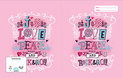NEW Spencil Joy Love Peace & Rock & Roll A4 School Book Cover