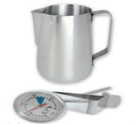 Stainless Steel Coffee Milk Frothing Thermometer & 600ml Jug Trenton
