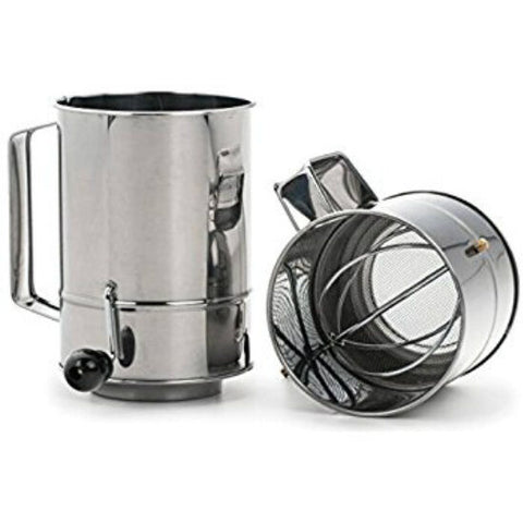 5 Cup Stainless Steel Crank Action Rotary Flour Sifter