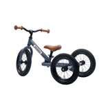 Trybike 2 in 1 Steel Tricycle Balance Bike Grey Brown Seat & Grips Black Tyres