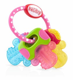 Nuby Icybite Key Teether Pink 3m+ BPA Free Cool Gel Teething Toy