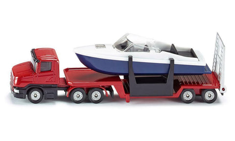 NEW Siku Low Loader Truck with Boat Die Cast Toy Car 1613