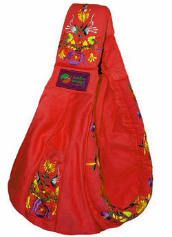 Baba Sling Baby Carrier Embroidery Red Mexican Embroidered