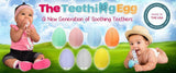 Teething Egg Baby Toy Soothes Sore Gums Blue Mint Pink Yellow Grey or Lavender