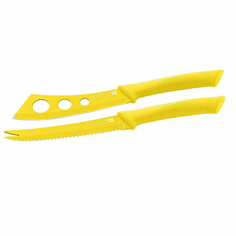 Scanpan Cheese/Pate Knife Set Cutter Stainless Steel Non-Stick Cutlery Yellow