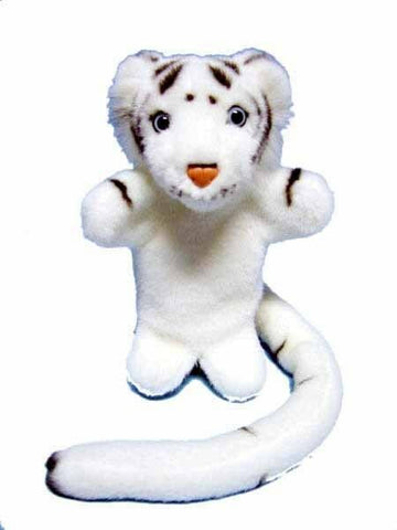 New Korimco Plush Longtail White Tiger Puppet 25cm