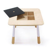 Tender Leaf Forest Wooden Childrens Kids Table with Compartment & Chalkboard