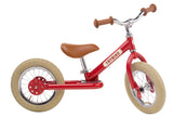 Trybike 2 in 1 Steel Tricycle Balance Bike Red Vintage Chrome Parts Cream Tyres