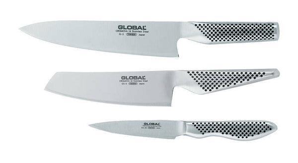 New GLOBAL G2538 - 3pc Kitchen Knife Set with Chef's, Vegetable and Paring Knife