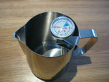 1 ltr Stainless Steel Coffee Milk Frothing Jug & 2 x Thermometer