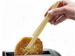 20cm Wooden Toaster Tongs Bread Toast Crumpet Food With Magnet Bamboo