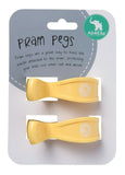 All4Ella Baby Pram Stroller Pegs Clips Attach Muslin Pastel Mint Yellow 2PK