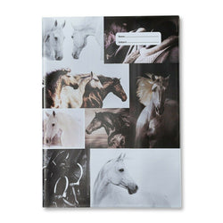 NEW Spencil B&W Horses Pony IV Black & White Scrapbook School Book Cover