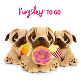 Keel Toys Pugsley to Go Pug Soft Stuffed Toy Dog Burger Donut Popcorn 20cm
