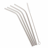 Stainless Steel Drinking Straws with Cleaning Brush x 4