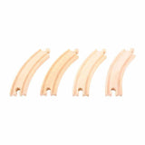 Bigjigs Long Curves 4 Pieces compatible with other Wooden Track Rail Systems