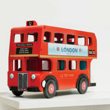 New Le Toy Van Classic Red London Bus Wooden Wood Toy Vehicle
