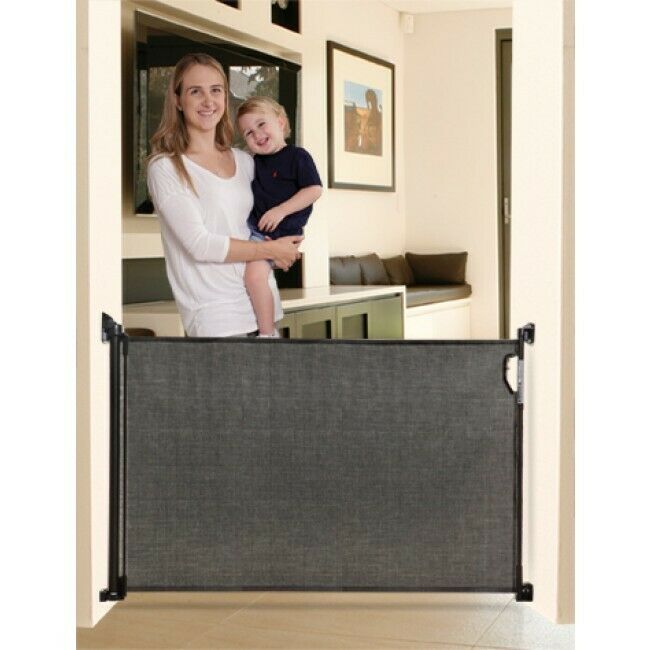 Dreambaby Retractable Black Security Baby Pet Safety Gate 140cm Dream ...