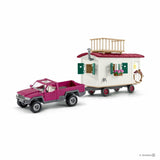 New Schleich Pony Club Caravan Wagon for Secret Club Meetings 42415 Incl Horse