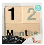 All4Ella Milestone Wooden Blocks Timber Black Grey Baby Pregnancy Shower Gift