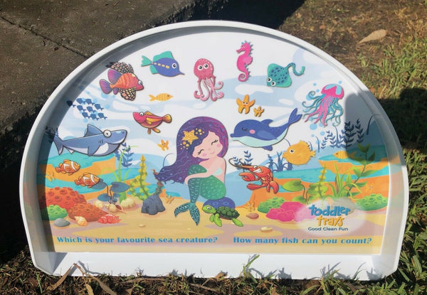 Toosh Coosh Toddler Kids Childrens Food Table Tray Mermaid Ocean Sea Design
