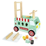 I'm Toy Walk and Ride On Ice Cream Truck Sorter Wooden Wood Baby Walker Toy