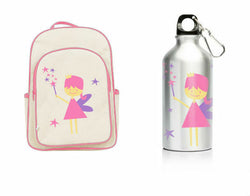 NEW My Family Kids Wipe Clean Linen Backpack & Stainless Steel Drink Bottle Sets