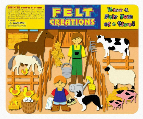 Felt Creations Barn Farm Animals Pigs Horse Cows Dog Scene Puzzle Felt Board