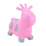 Happy Hopperz Pastel Pink & Grey Small Cow Inflatable Hopper Bouncer Toy 12m