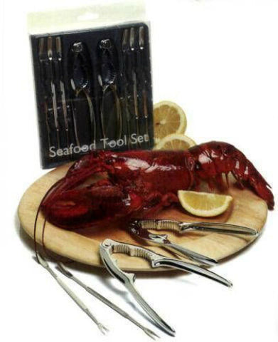 8pc Marinara Seafood Tool Set/2 Crackers/6 Forks/Lobster/Oyster/Crab/Fish
