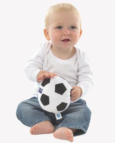 New Playgro My First Soccer Ball Football Black & White Baby Soft Chime Toy