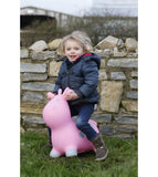 Happy Hopperz Pastel Pink & Grey Small Cow Inflatable Hopper Bouncer Toy 12m