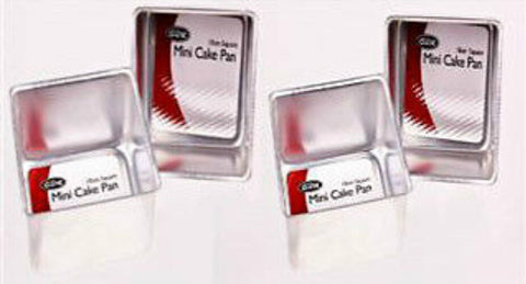 4 x Small Mini Square Cake Pan Tin Mould 10cm x 10cm